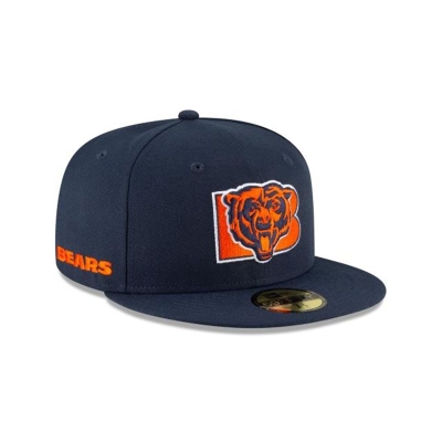 Blue Chicago Bears Hat - New Era NFL Logo Mix 59FIFTY Fitted Caps USA9276315